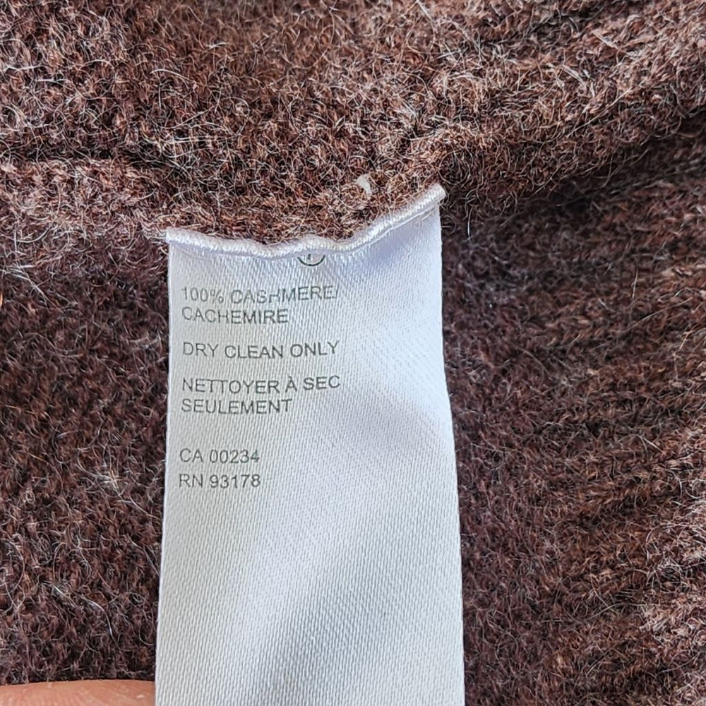 SAKS FIFTH AVENUE Brown Cashmere Turtleneck Sweater M - Picture 6 of 6